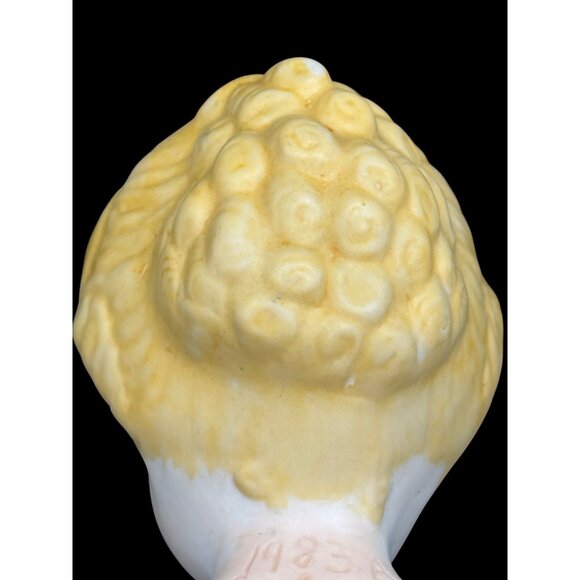 Vintage 1983 LaVerne Bisque Cloth Body Doll With Yellow Hair & Embroidered Dress - Picture 6 of 8